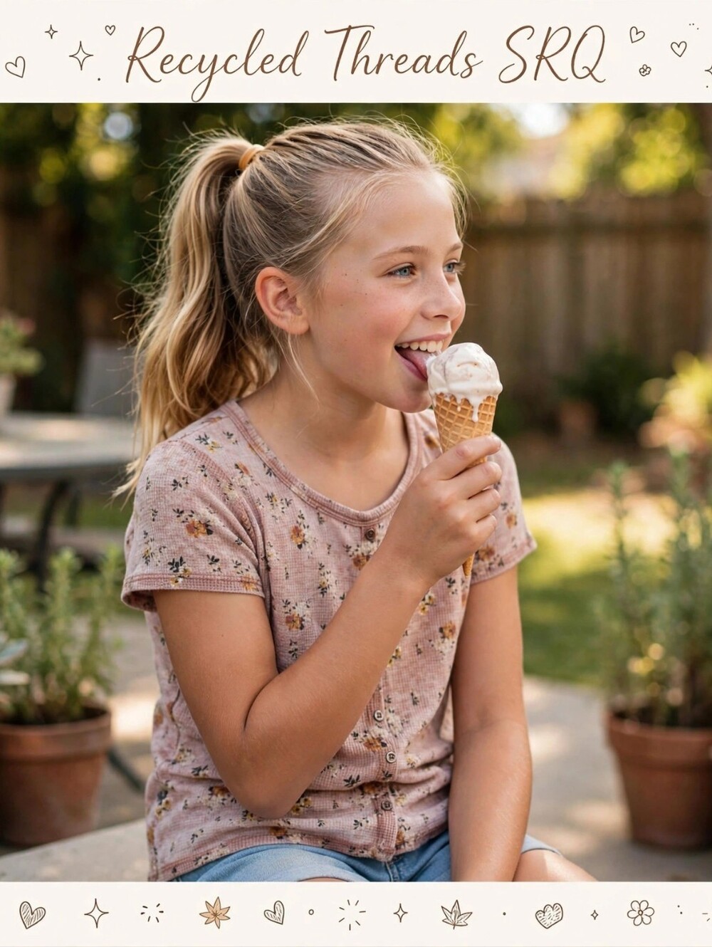 Almost Famous Girls' Pink Floral Button-Front Top size small.